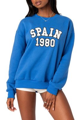 EDIKTED Spain Oversize Sweatshirt in Blue