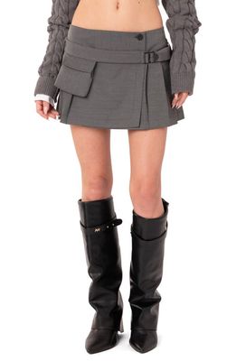 EDIKTED Zizi Pleat Miniskirt in Gray