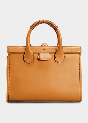 Edith Medium Leather Top-Handle Bag