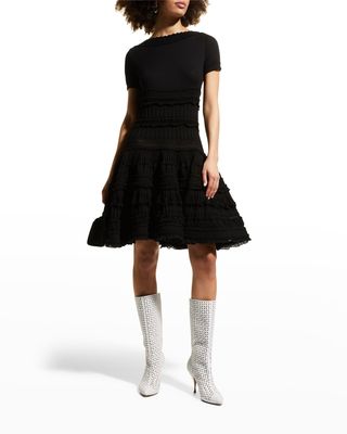 Edition 1986 Tiered Fit-&-Flare Knit Dress
