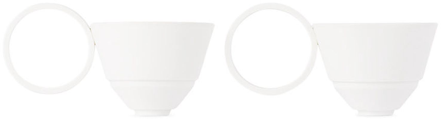 Editions Milano White Porcelain Circle Teacup Set