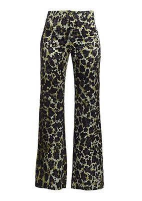 Editta Leopard-Print Silk Pants