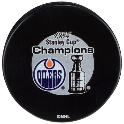 Edmonton Oilers Unsigned 1984 Stanley Cup Champions Logo Hockey Puck