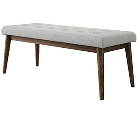 Edna Upholsted Tufted Mid Century Bench