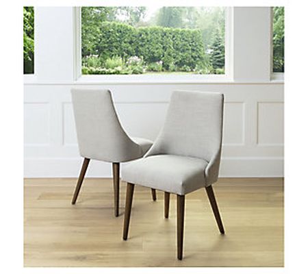 Edna Upholstered MidCentury Dining Chair S/2 by Abbyson Living