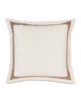 Edris Ivory Decorative Pillow w/ Sequin Border