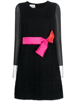 Edward Achour Paris bow-detail trapeze midi dress - Black