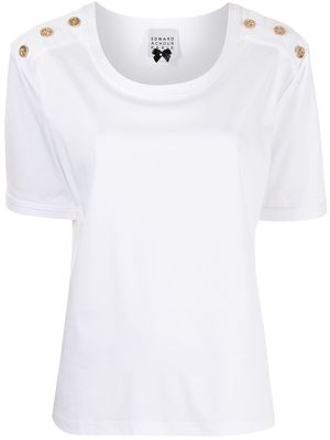 Edward Achour Paris buttoned shoulders T-shirt - White