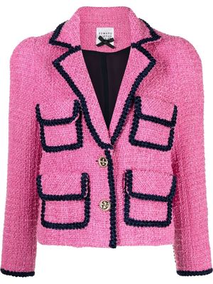 Edward Achour Paris cropped tweed jacket - Pink