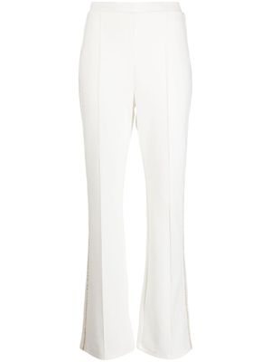 Edward Achour Paris crystal-embellished flared trousers - White