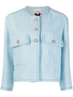 Edward Achour Paris embellished tweed jacket - Blue