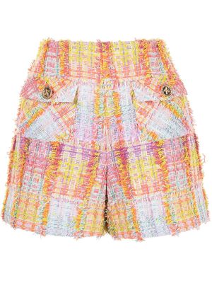 Edward Achour Paris high-waisted tweed shorts - Multicolour