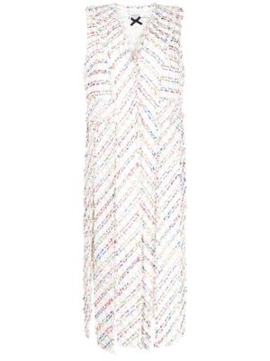 Edward Achour Paris longline fringed tweed gilet - Multicolour
