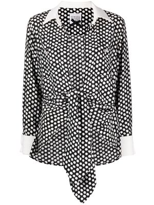 Edward Achour Paris polka dot print long-sleeved blouse - Black