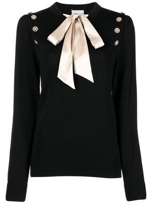 Edward Achour Paris pussy-bow buttoned blouse - Black