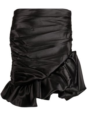 Edward Achour Paris ruffled satin skirt - Black