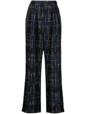Edward Achour Paris straight-leg tweed trousers - Blue