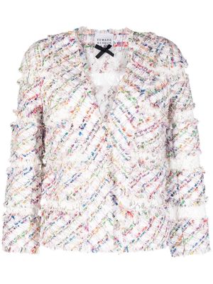 Edward Achour Paris striped collarless tweed jacket - Multicolour