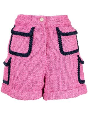 Edward Achour Paris tweed pocketed shorts - Pink