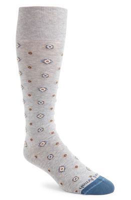 EDWARD ARMAH Neat Cotton Blend Dress Socks in Gray