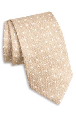 EDWARD ARMAH Neat Dot Silk Tie in Khaki