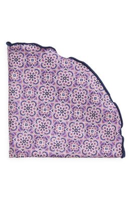 EDWARD ARMAH Neat Print Reversible Silk Pocket Circle in Purple