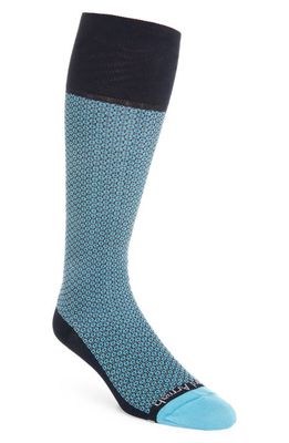 EDWARD ARMAH Neat Tall Compression Dress Socks in Navy 