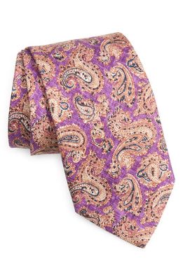 EDWARD ARMAH Paisley Silk Tie in Purple