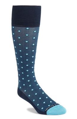 EDWARD ARMAH Shadow Dot Dress Socks in Navy