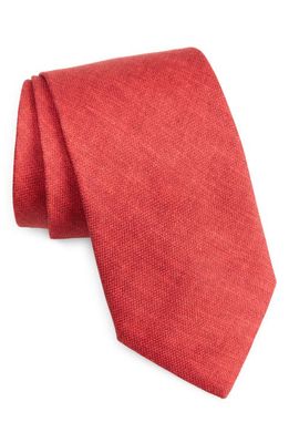 EDWARD ARMAH Solid Silk Tie in Crimson