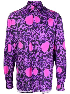 Edward Crutchley abstract-pattern long-sleeve shirt - Purple
