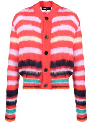 Edward Cuming brushed striped cardigan - Red