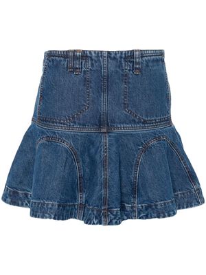 Edward Cuming flared denim miniskirt - Blue