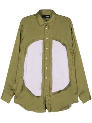 Edward Cuming patchwork-detailing shirt - Green