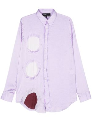 Edward Cuming patchwork-detailing shirt - Purple