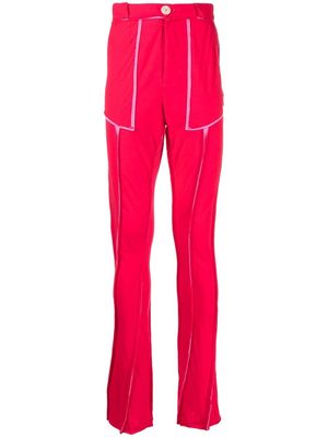 Edward Cuming seam-detail straight-leg trousers - Red