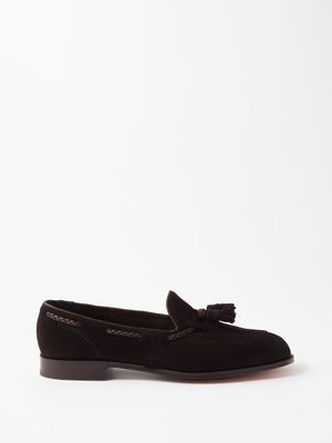 Edward Green - Belgravia Tasselled Suede Loafers - Mens - Black