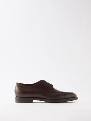 Edward Green - Dover Leather Derby Shoes - Mens - Dark Brown