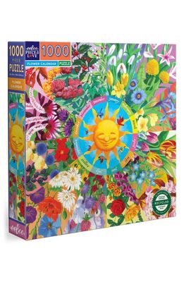 eeBoo Flower Calendar 1000-Piece Puzzle in Green