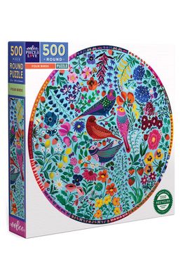 eeBoo Four Birds 500-Piece Round Puzzle in Multi