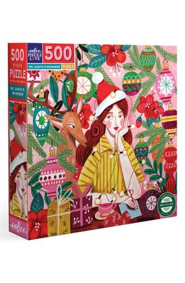 eeBoo Ms. Santa's Reindeer 500-Piece Puzzle in Multi