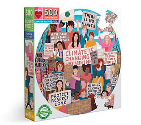 eeBoo Piece and Love Climate Action 500 Pc Roun d Puzzle