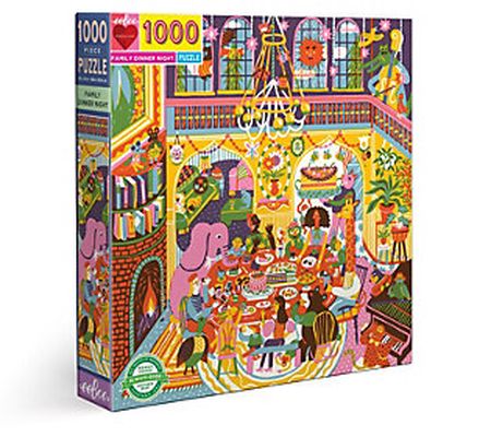eeBoo Piece and Love Family Dinner Night Jigsaw Puzzle