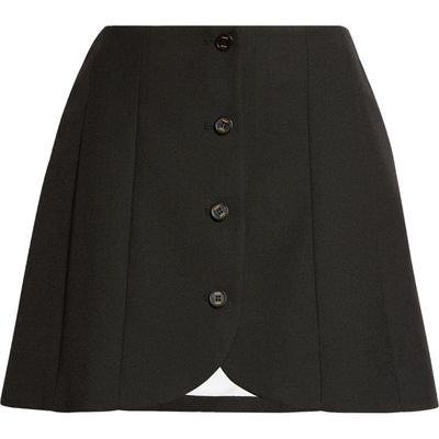 EENK Button Wool Miniskirt in Black 