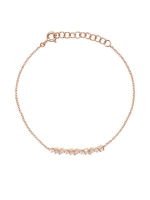 Ef Collection 14kt rose gold diamond bar bracelet - Pink