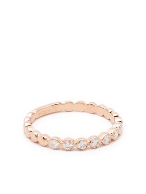 Ef Collection 14kt rose gold diamond stack ring - Pink