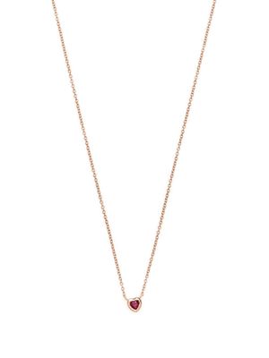Ef Collection 14kt rose gold Heart ruby pendant necklace - Pink