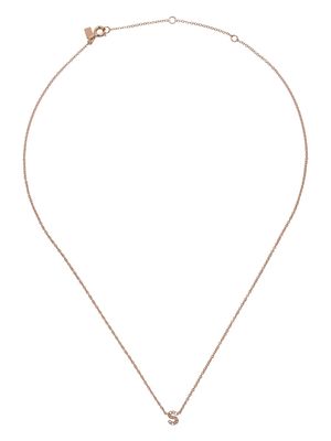 Ef Collection 14kt rose gold Initial S diamond necklace