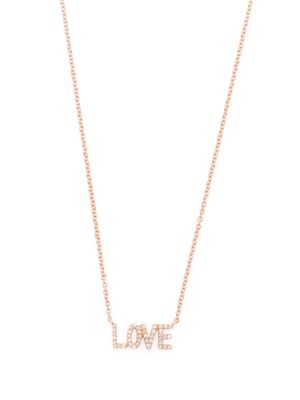 Ef Collection 14kt rose gold Love diamond pendant necklace - Pink