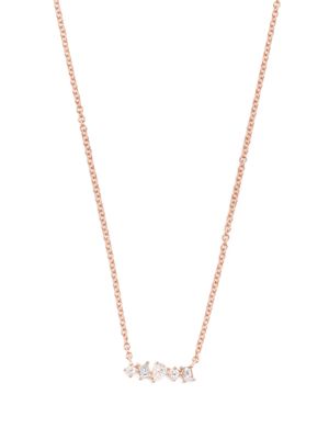 Ef Collection 14kt rose gold Mini Bar diamond necklace - Pink